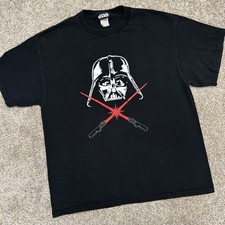 Star Wars y2k Darth Vader Crossed Lightsabers Tshirt NO SIZE TAG Black