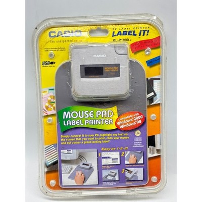 Casio Label It! KL-P1000-L Mouse Pad Label Printer Vintage PC USB New in Box