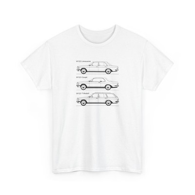 W123 Evolution Car Shirt - Unisex German Classic Technical Art Tee
