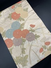 Kimono Konjaku Club Luxury Pure Silk Obi Nagoya Flower Pattern Open Japan