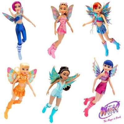 Winx Club Fee Puppe Flügel Outfit Gelenkfigur Blüte Stella Flora Tecna Mu