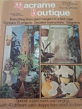 MACRAME BOUTIQUE 13 CRAFT PROJECTS PATTERNS PLANT HANGER BIRD CAGE MUSHROOM
