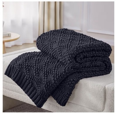 Anysay Knitted Weighted Blanket, Chunky Knit Weighted Throw  48 x 72 , 12lbs.