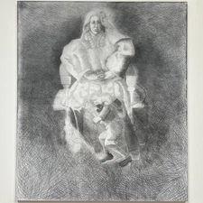 Jorge Castillo, Original, Graphite on Canvas 70" x 60", The Classic Figure, 1986
