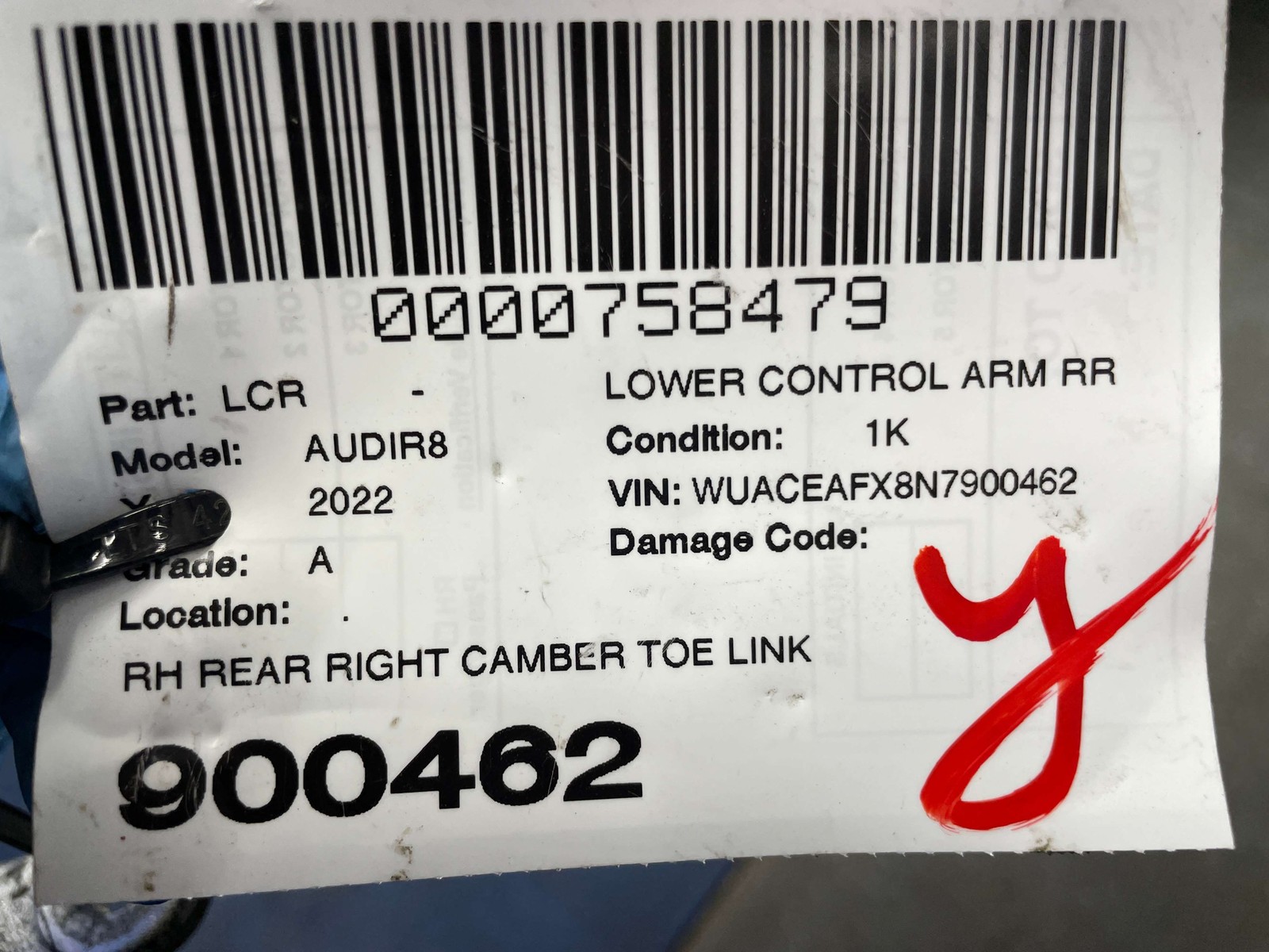 2017-2023 AUDI R8 V10 4S REAR RIGHT CAMBER TOE LINK ARM 4S0501529B