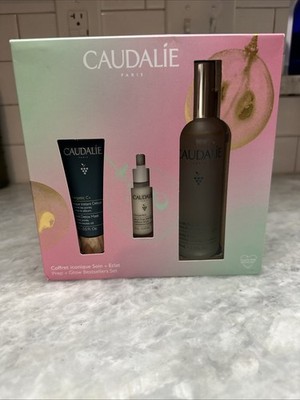 Caudalie Prep & Glow Best Sellers Set Detox Mask/Serum/Elixer New In Box