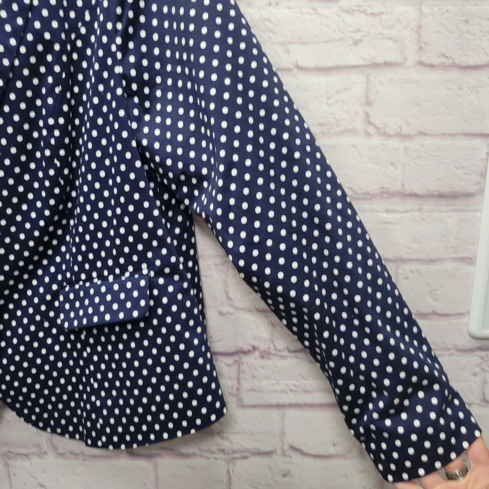 Novo *BLAW Blazer Feminino FLAW Tórrido Azul Marinho Branco Bolinhas 2X Escritório de Negócios Vestido - Imagem 3 de 4