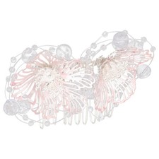 Brides Hair Accessory Flower Crystal Beaded Comb Clip Accessories
