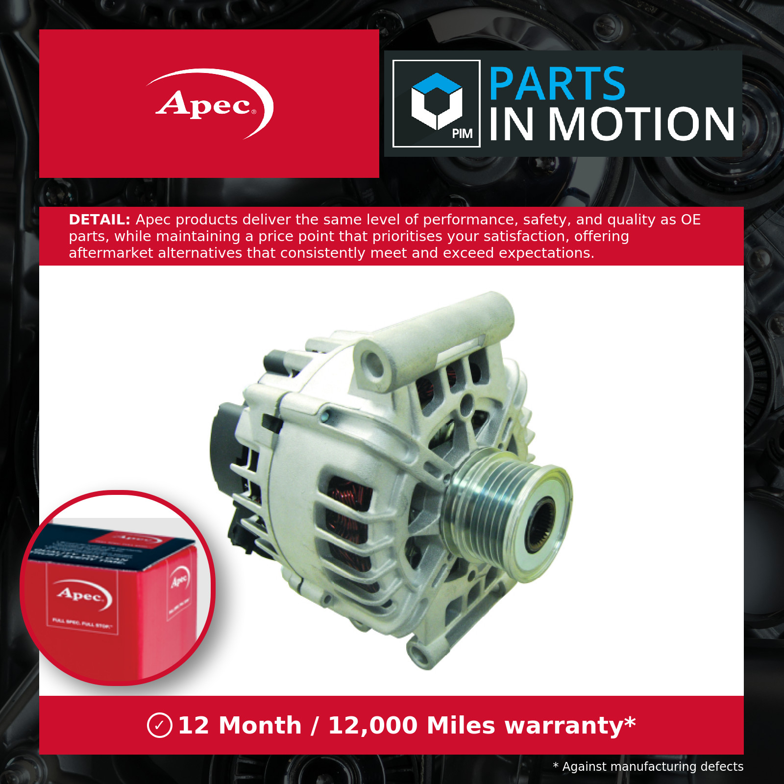Alternator fits CITROEN C4 GRAND PICASSO 1.6 2008 on 1623859780 1638095080 Apec