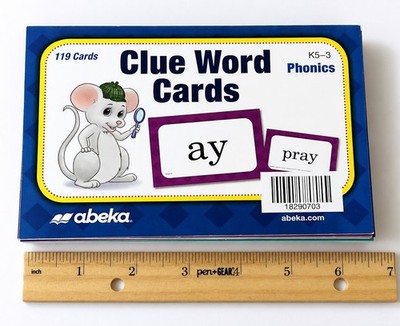 Abeka Clue Word Cards Complete 119 Card Set K5-3 Phonics Homeschool Reading