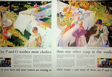 Anuncio impreso vintage original de 1931: jabón de nafta blanca P&G arte - ropa de secado