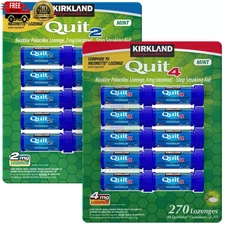Kirkland Quit 4mg & 2mg Lozenge Nicotine Polacrilex 135/270 Pieces MINT Ex 1/26