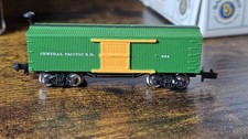 Bachmann N Scale 1860 Old Timers Central Pacific RR Green Wood 34' Box Car 1800s