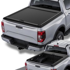 Fit 19-23 Ford Ranger 5ft Bed Black Retractable Tonneau Cover Mounting Rails