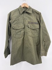 US Air Force OG-507 Utility Shirt Vintage 70s Military Olive Green Vietnam Poly