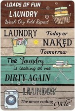 Farmhouse Laundry Sign Aluminum Sign 8x12 Funny Rustic Wall Plaque Decor