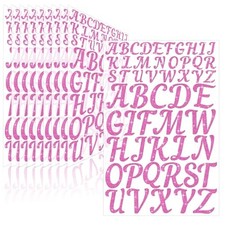10 Sheets Pink Letter Stickers Glitter 520 Pcs Capital Alphabet Stickers