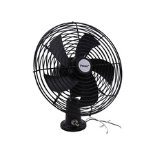 Facon 12V RV Cooling Fan with 2 Speed Switch Dia 8-3/4’’ Heavy Duty Black Met...