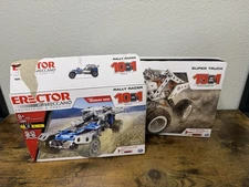 Meccano & Erector Building Sets Lot – Super Truck 15-in-1 + Rally Racer 10-in-1