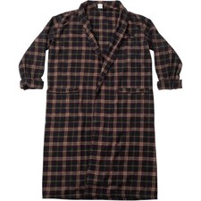 Brooks Brothers Mens Navy Red Plaid Cotton Robe Shawl Collar Loungewear Large