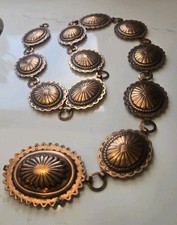 Vintage Copper toned Heavy Concho Belt 30 Inch
