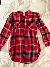 No Boundaries Women s Flannel Plaid Red/Black...