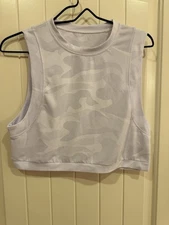 SHEIN Crop Top White Camo Print Size M. Please Read Description.