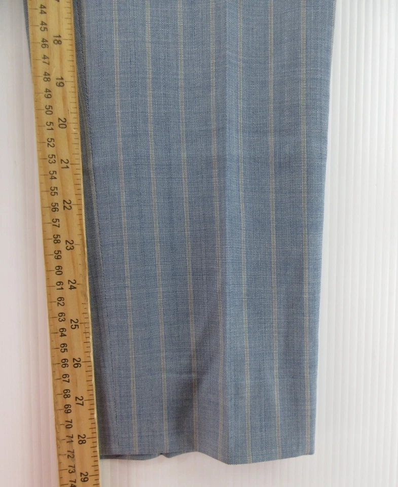 Pantalones DE COLECCIÓN Pal Zileri Hombres 38 Azul Lana Rayas Pantalones Negocios Y2K 38X29 * Foto 4 de 4