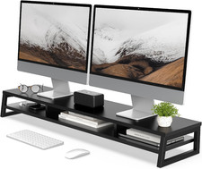 Dual Monitor Stand - 42.5" Riser for 2 Monitors  Desktop Storage Solution