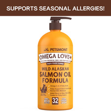 Petsmont Omega Love Wild Alaskan Salmon Oil Skin Dog Supplement 32 fl oz