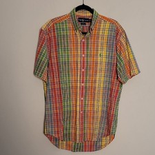 VTG Colorful Ralph Lauren Men's Plaid Shirt Sz M