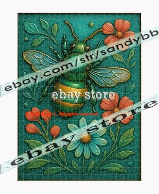 500 piece jigsaw puzzle Honey Bee Floral 3D Effect Garden Nature insect