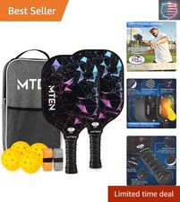 Pickleball Paddles, USAPA Approved Fiberglass Surface Pickleball Set with Pic...