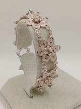 Bracciale vintage Antico Donna Filigrana argento Fiori artigianali Etnico Sardo