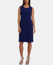 New 129 R M Richards Women'S Blue Embellished Sequin Glitter Lace Dress Size 6p