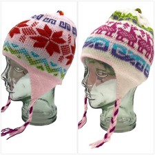 Peruvian Unisex Chullo Winter Hat Reversible Handmade In Peru One Size