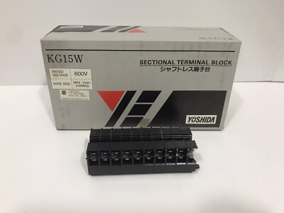 NEW Yoshida Elec. Ind. Co., ltd. KG15W 600V Sectional Terminal Block 100 pcs Box