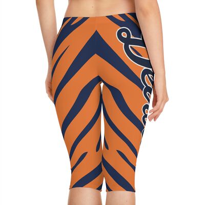 Detroit Tigers Capri Leggings, Sports Team Yoga Pants, Athletic Apparel,