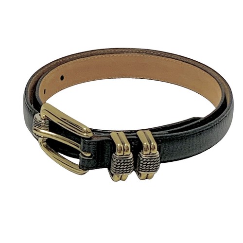Brighton Patent Leather Embossed Black Leather Belt Silver & Gold Tone Accents Brighton Black Belts for Women for sale | eBay main image 3