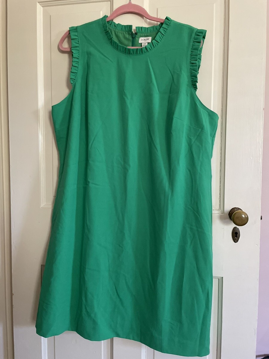 J. CREW Womens size 18 +Plus Size 20 Sleeveless Sheath Dress NWT. Kelly  Green