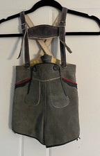 Vintage Authentic German Oktoberfest Lederhosen Shorts Suede Child 22 In Waist