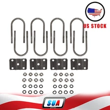 Trailer Spring U-Bolt Kit 1/2” Diameter 3" Round Axle 7" Long For 3,500 lbs Axle