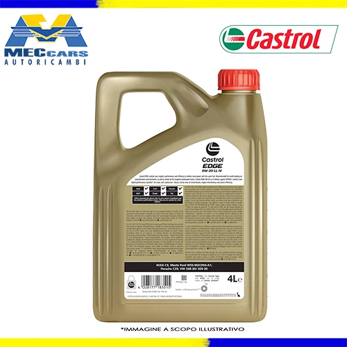 CASTROL EDGE 0W20 LL IV OLIO MOTORE VW 508 00 | 509 00 PORSCHE C20 4 LITRI - Immagine 2 di 3
