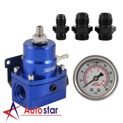 AN8 AN6 BLUE Fuel Inject Pressure Regulator Kit W/ 0-160psi Oil Gauge ...