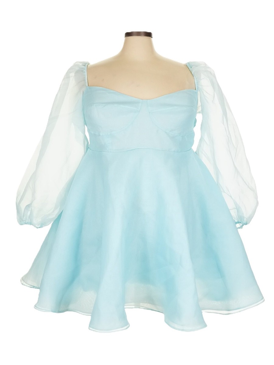 selkie blue dress SELKIE La Belle Etoile French Puff Midi Dress – Lusso Di Luna Boutique main image 0