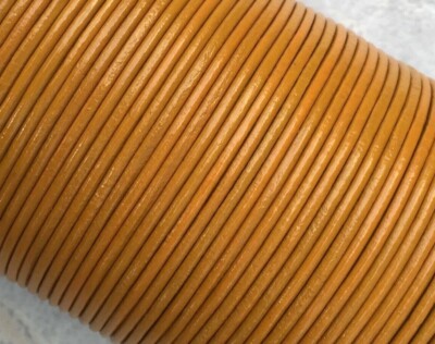 Premium Round Leather Cord 1mm 1.5mm 2mm Beads Jewelry Supply Honey Pumpkin N14