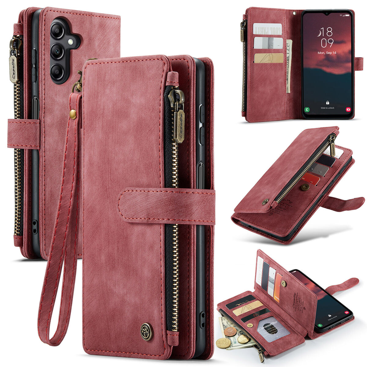 Book-style case with card holder pockets for Samsung Galaxy A14 4G/5G