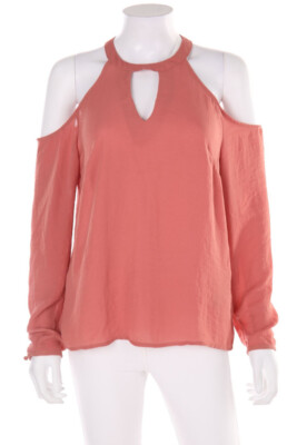 AMISU Blouse Oversize Crêpe Keyhole XS Brown