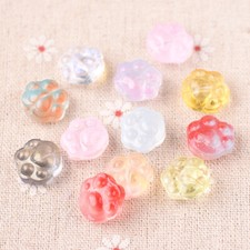 10pcs Bears Paw Shape Colorful Lampwork Glass Loose Beads For Jewelry Making