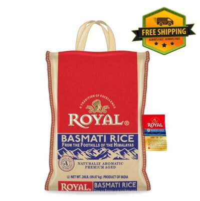 Genuine Royal Naturally Aged Indian White Basmati Rice, Long-Grain, Gluten-Free